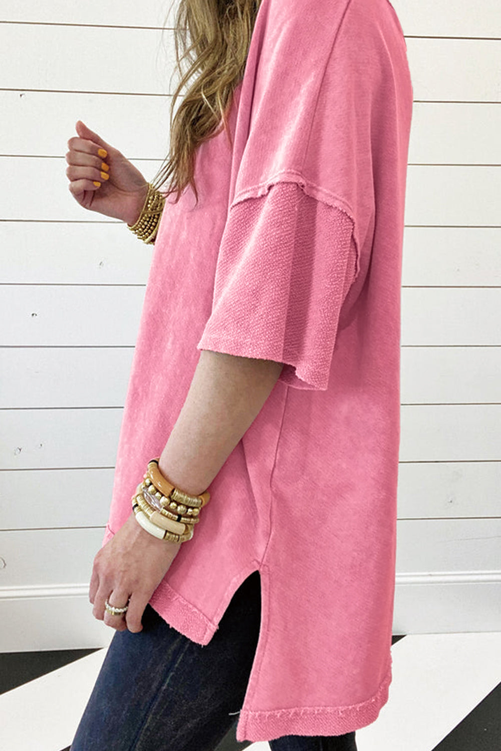 Strawberry Pink Oversized Tee